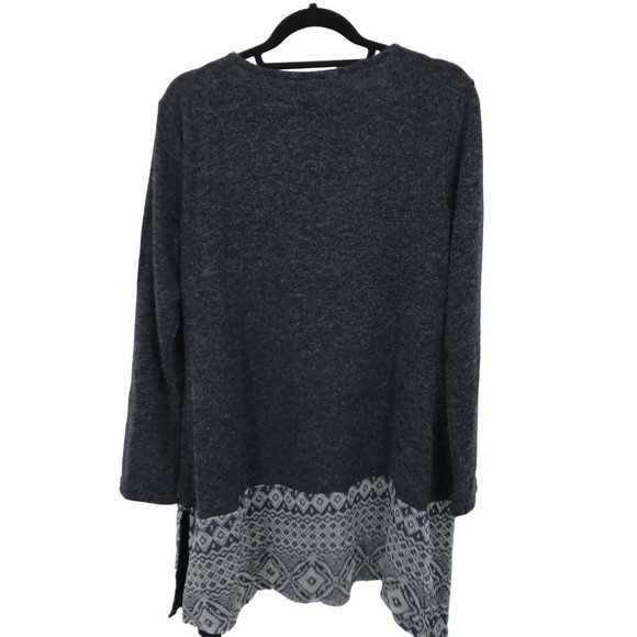 NWT Kathmandu Imports Womens Blue Contrast Hem Long Sleeve Sweater Cardigan M/L - Picture 4 of 9